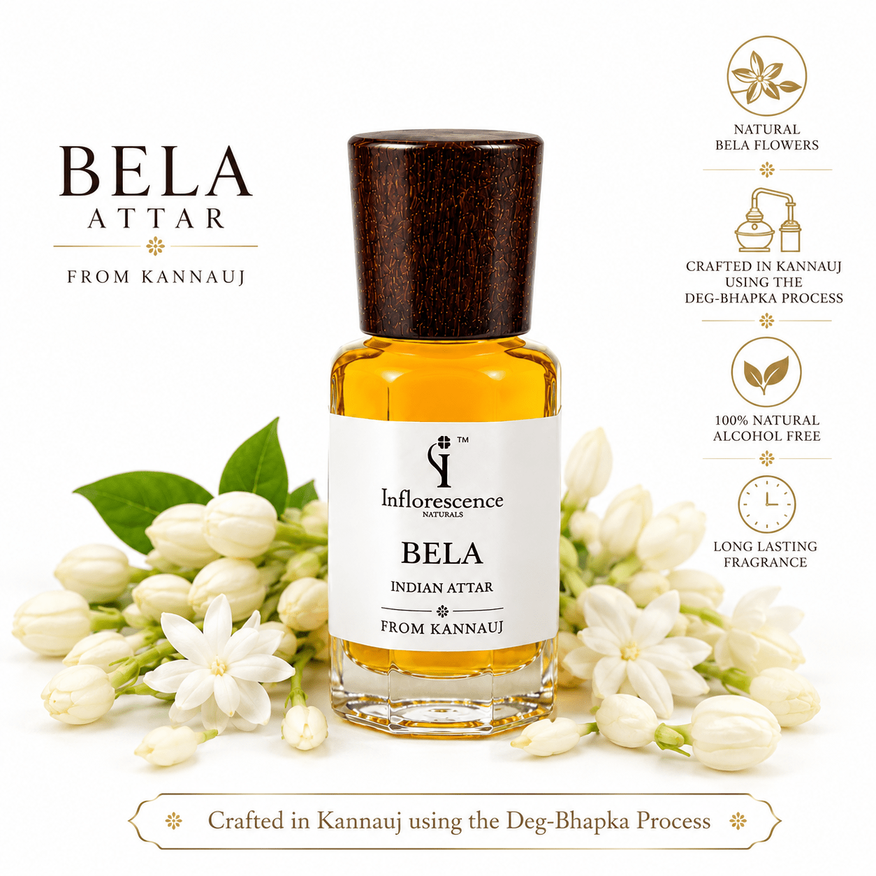 Bela | Jasmine | Pure Indian Attar - Inflorescence Naturals