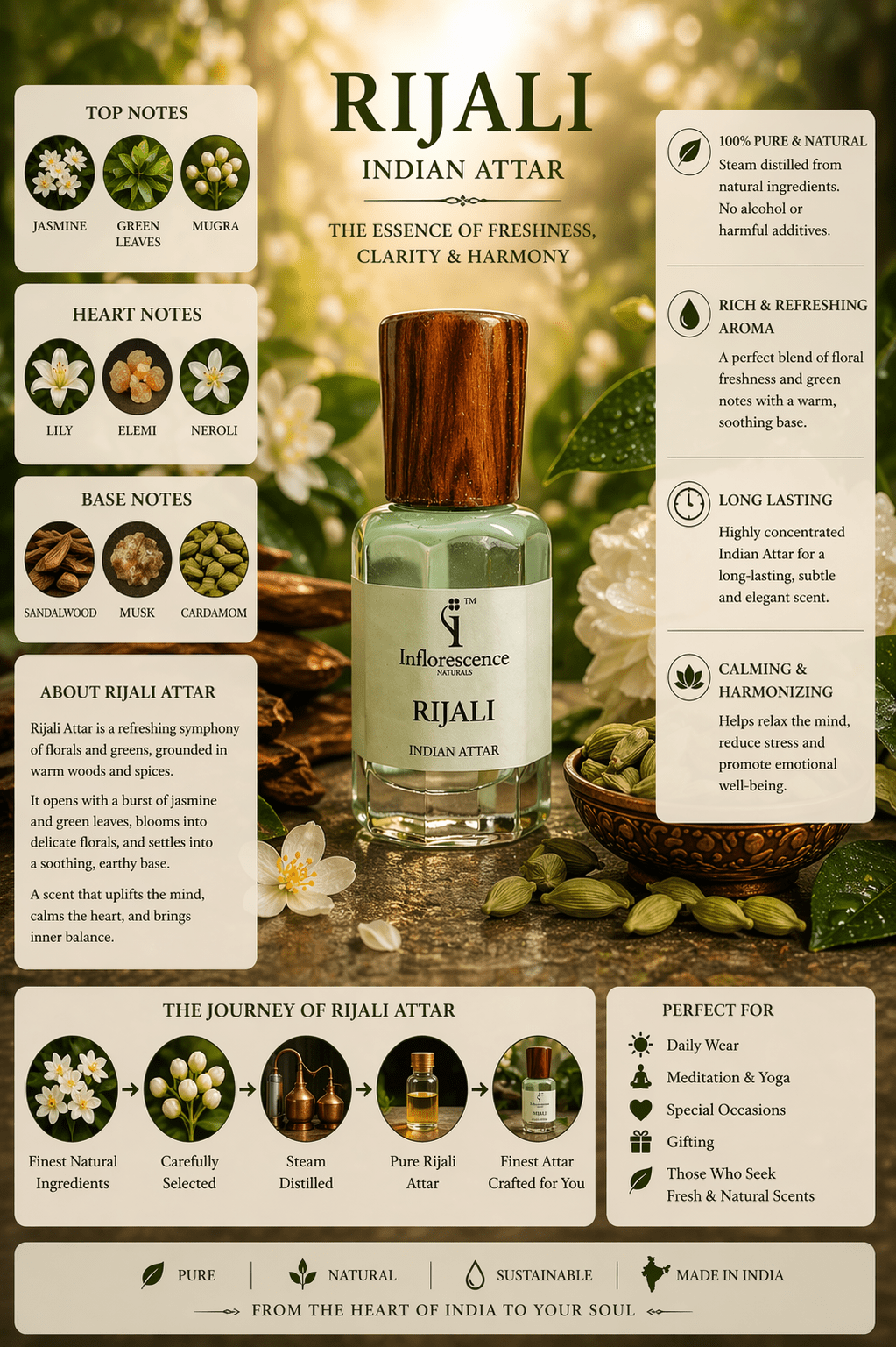 Rijali | Pure Indian Attar - Inflorescence Naturals