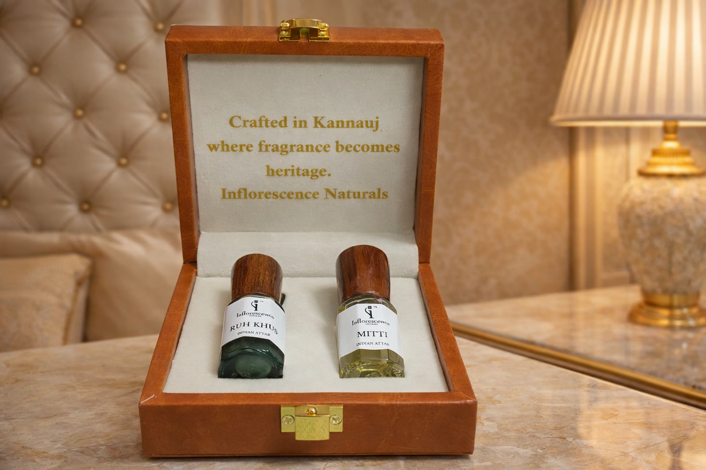 Ruh Khus & Mitti Attar Gift Set | 6ml Each (Pack of Two).